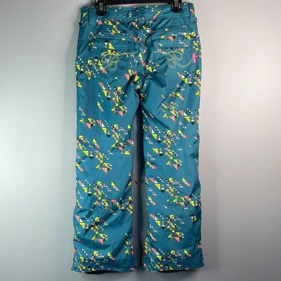BETTY RIDES Mosiac Print Rocker Snowboard Ski Pant Teal Green 10K Waterproof S - Picture 11 of 16